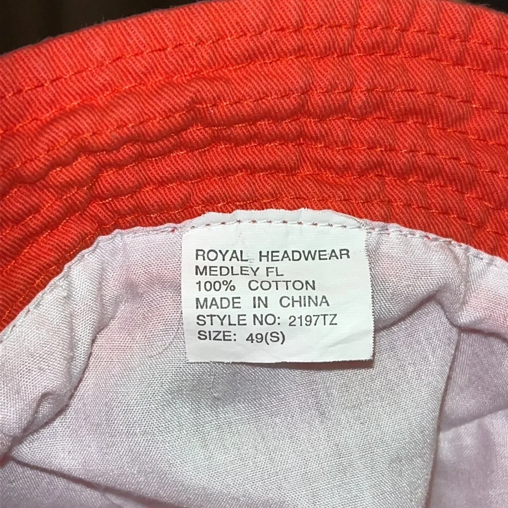 Toddler Boys Zoo Animal Bucket Hat Orange with Elastic Strap
